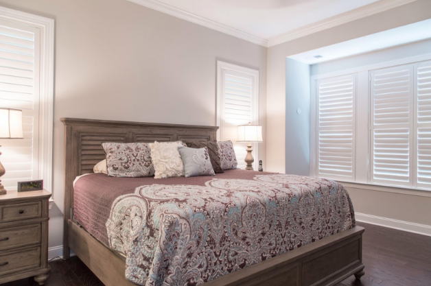 Raleigh bedroom with light block shutters